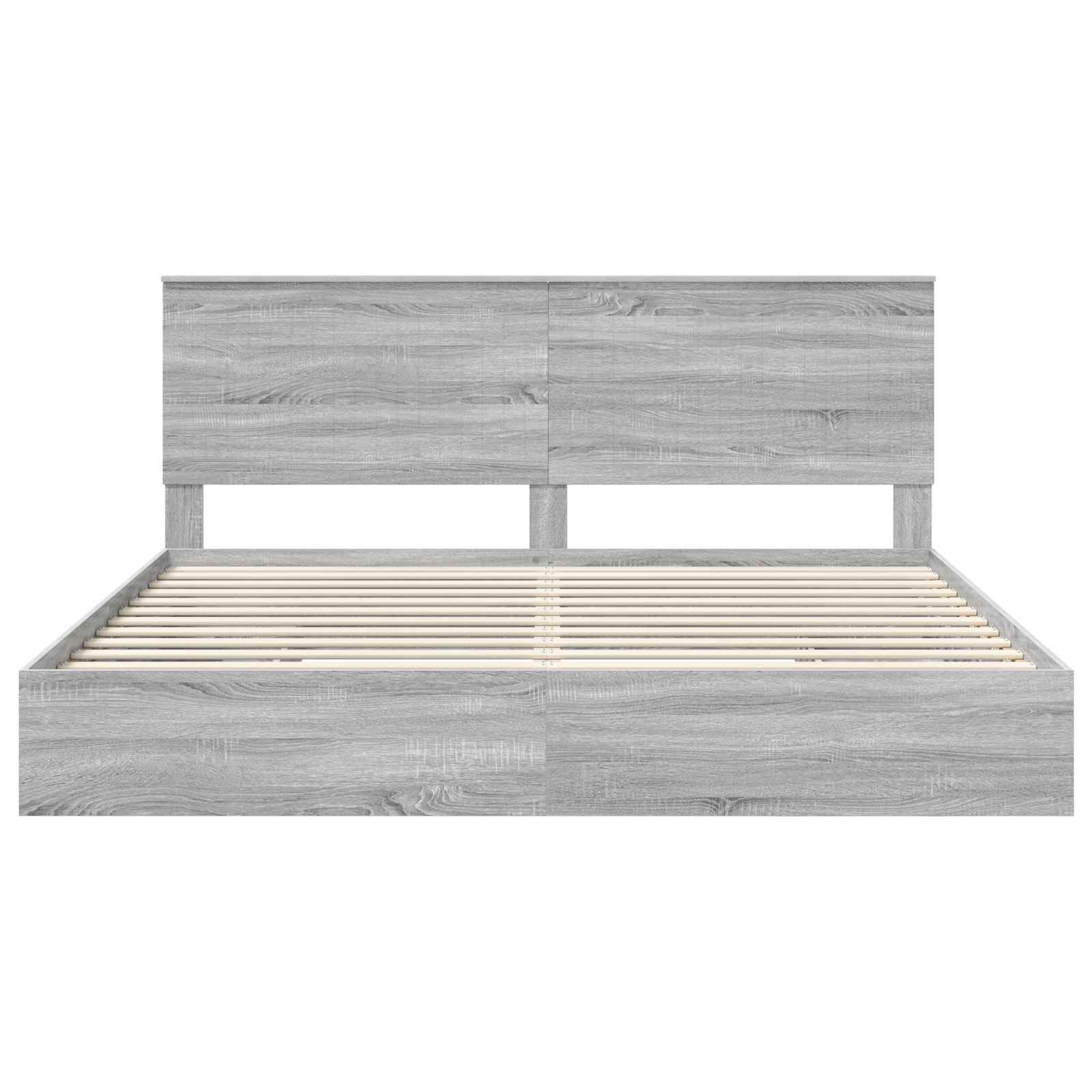 Letto con Contenitore con testiera Grigio Sonoma 200 x 200 cm | homemem39