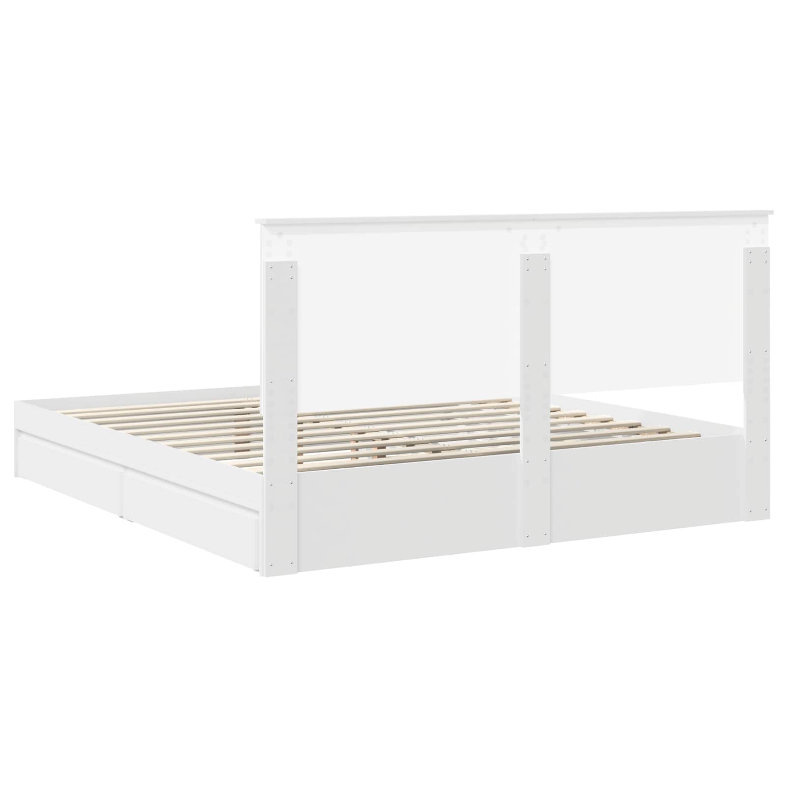 Letto con Contenitore Bianco 180 x 200 cm Legno multistrato | homemem39