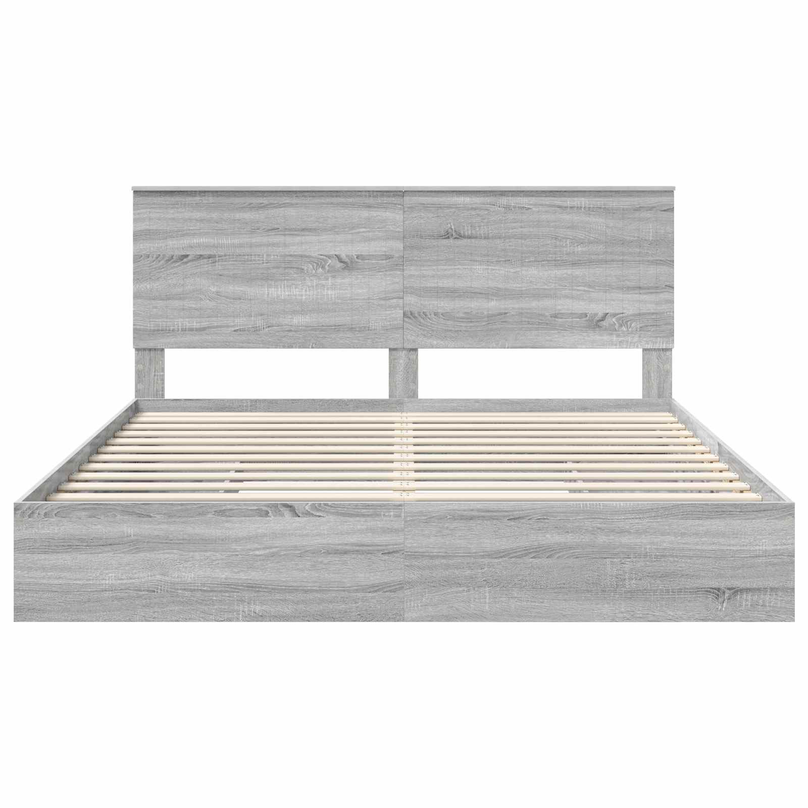 Letto con Contenitore con testiera Grigio Sonoma 180 x 200 cm | homemem39