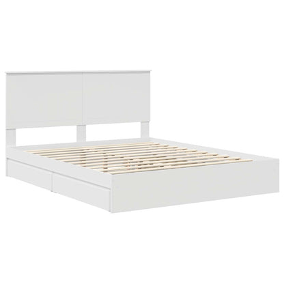 Letto con Contenitore Bianco 160 x 200 cm Legno multistrato | homemem39
