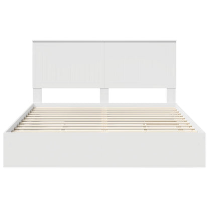 Letto con Contenitore Bianco 160 x 200 cm Legno multistrato | homemem39