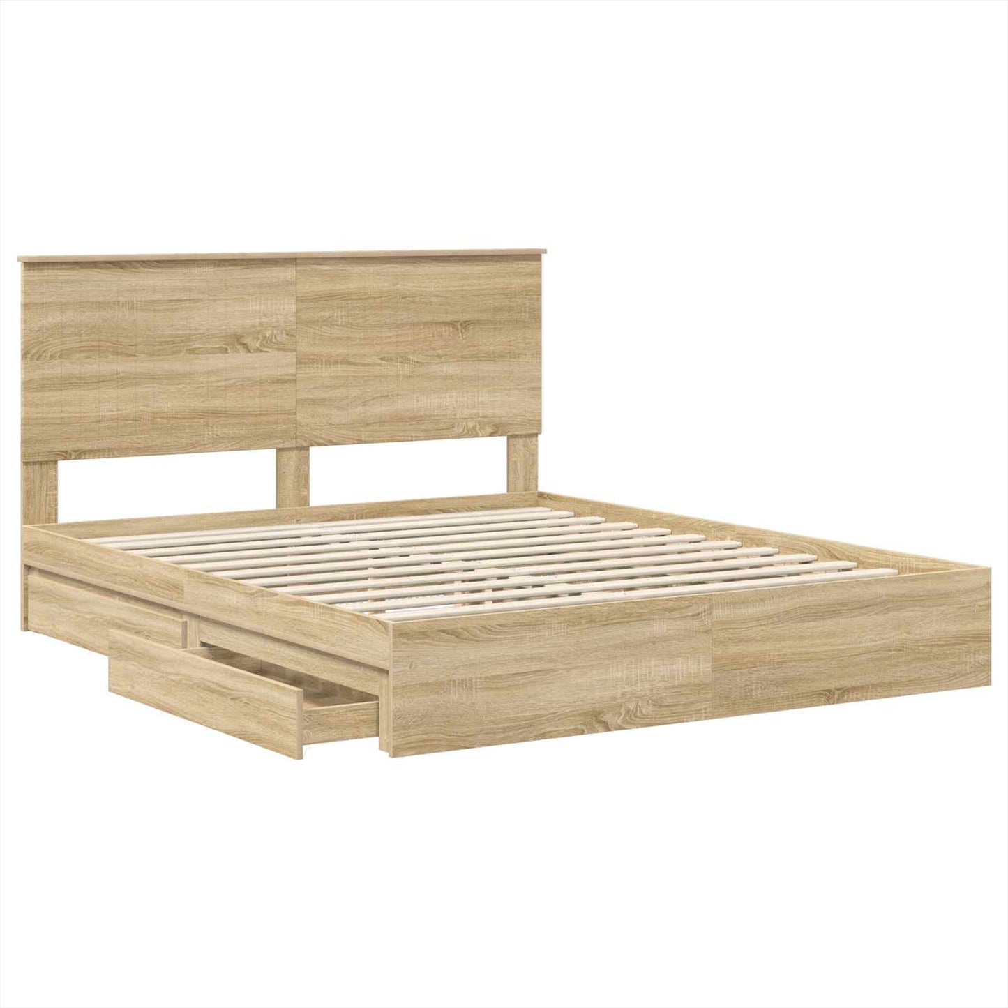 Letto con Contenitore con testiera Rovere Sonoma 160 x 200 cm | homemem39