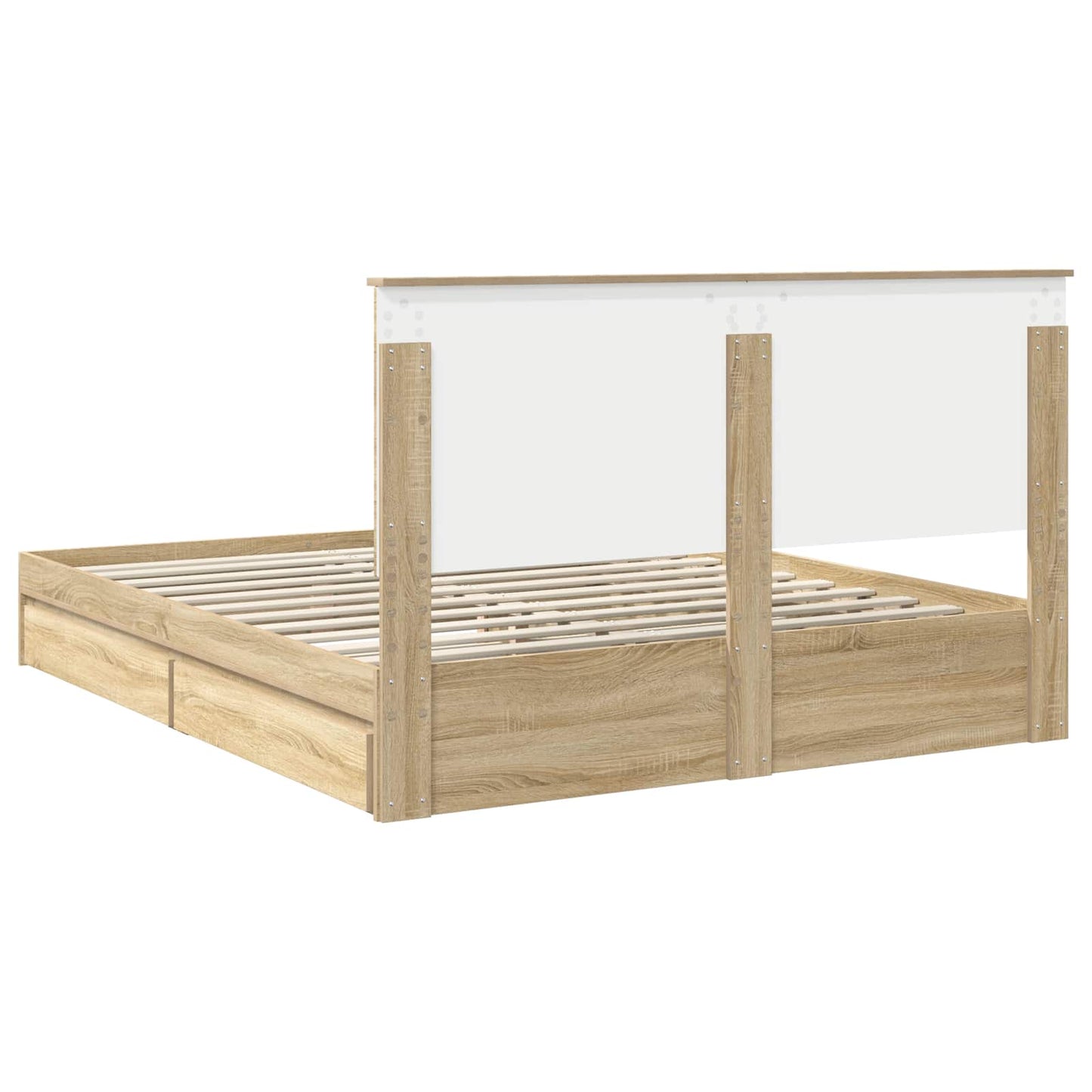 Letto con Contenitore con testiera Rovere Sonoma 160 x 200 cm | homemem39