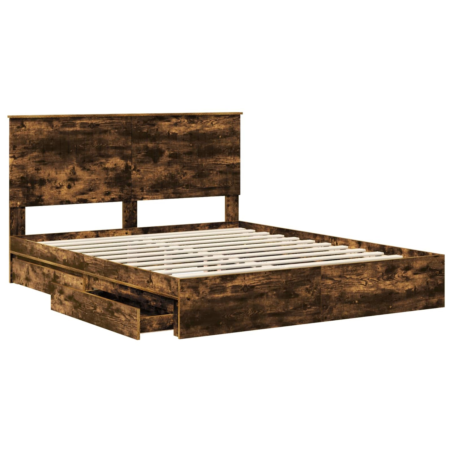 Letto con Contenitore con testiera Rovere fumé 160 x 200 cm | homemem39