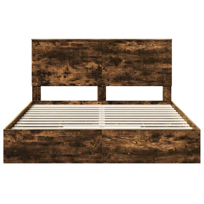 Letto con Contenitore con testiera Rovere fumé 160 x 200 cm | homemem39