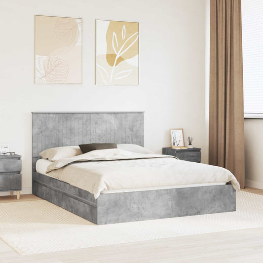 Letto con Contenitore con cassetto Grigio cemento 150 x 200 cm