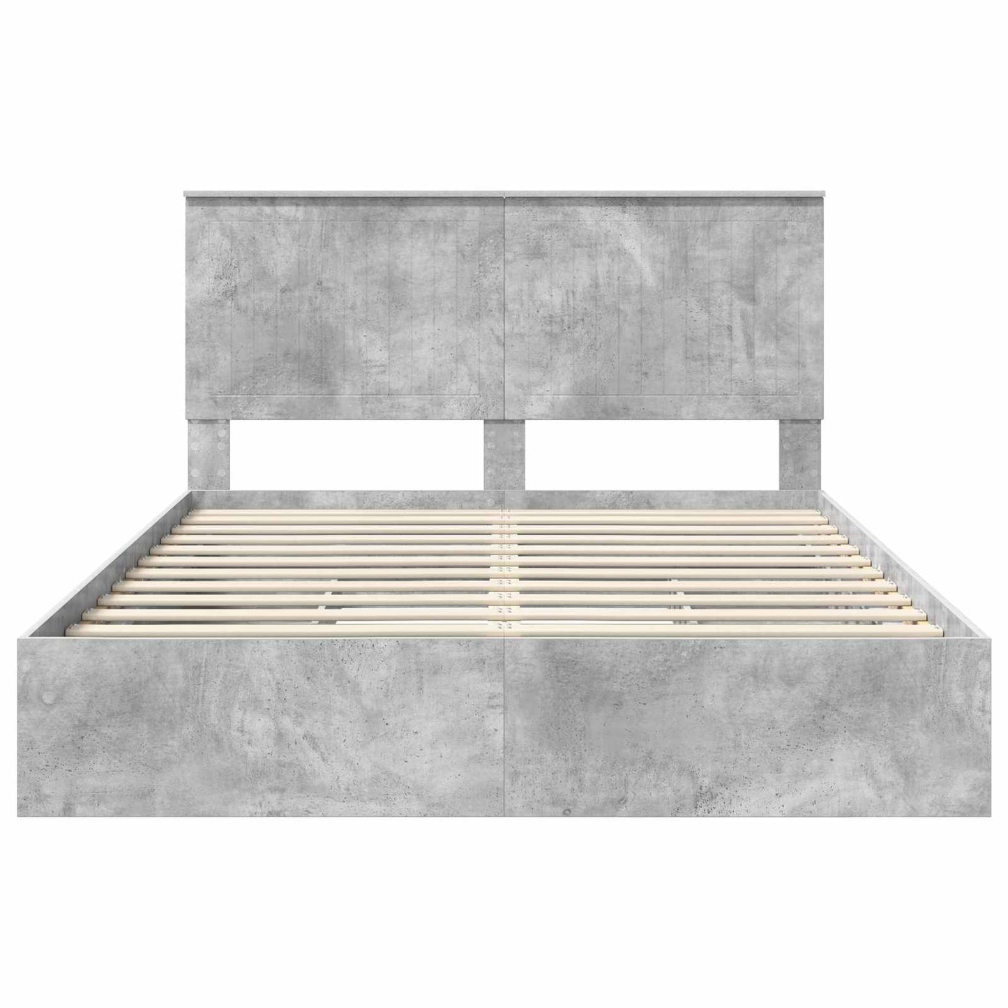 Letto con Contenitore con testiera Grigio cemento 150 x 200 cm
