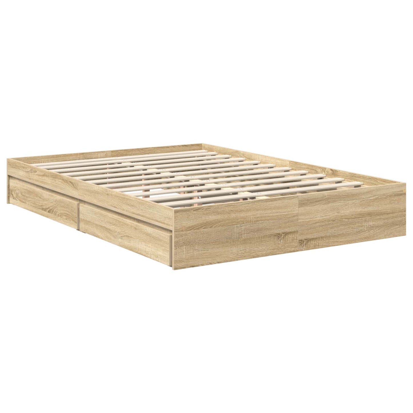 Letto con Contenitore con testiera Rovere Sonoma 140 x 200 cm