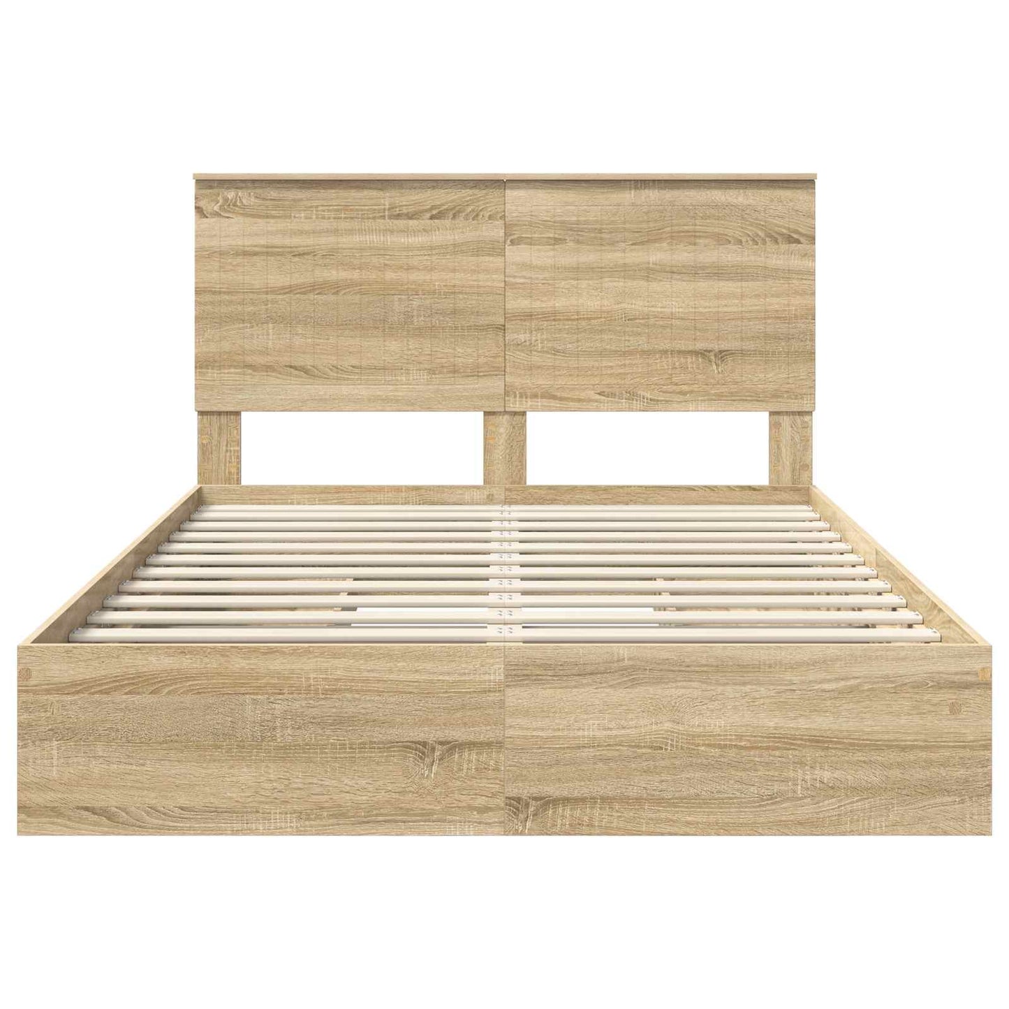 Letto con Contenitore con testiera Rovere Sonoma 140 x 200 cm