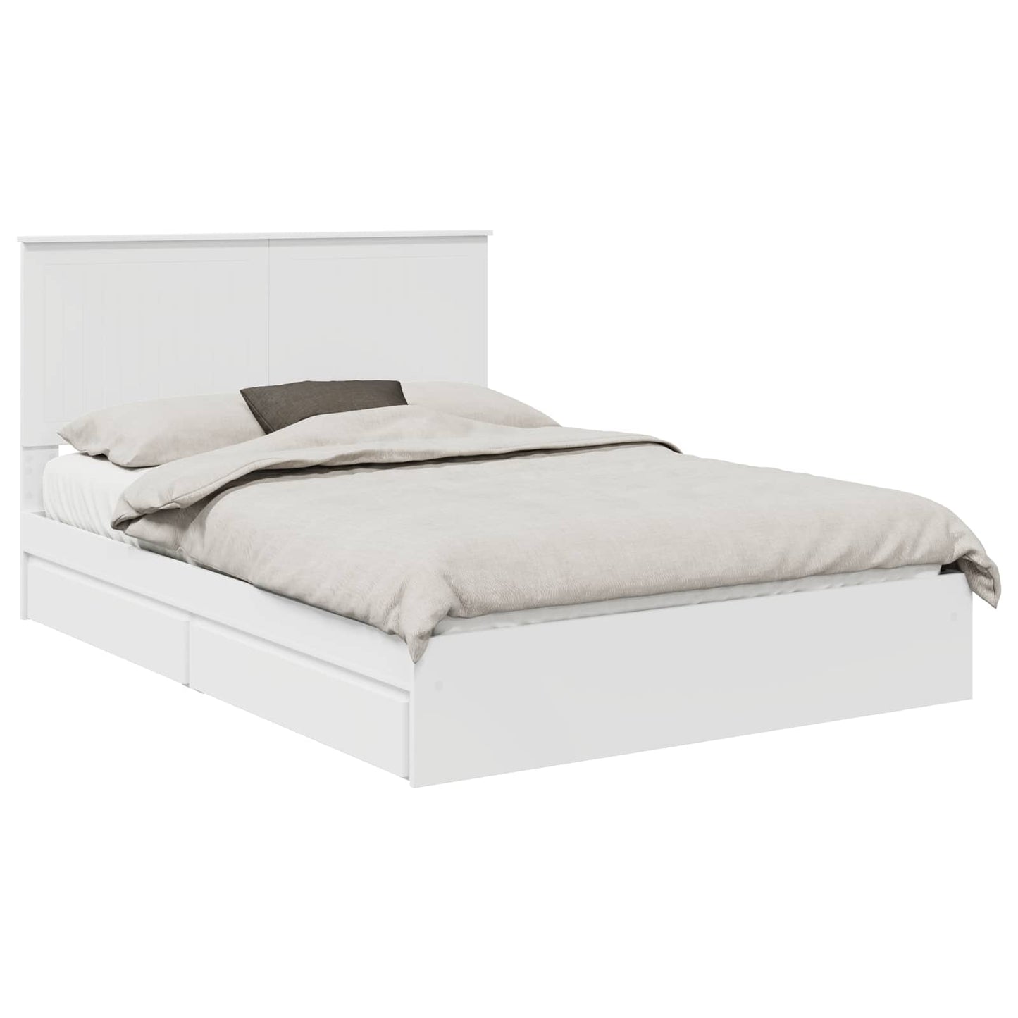 Letto con Contenitore Bianco 140 x 190 cm Legno multistrato | homemem39