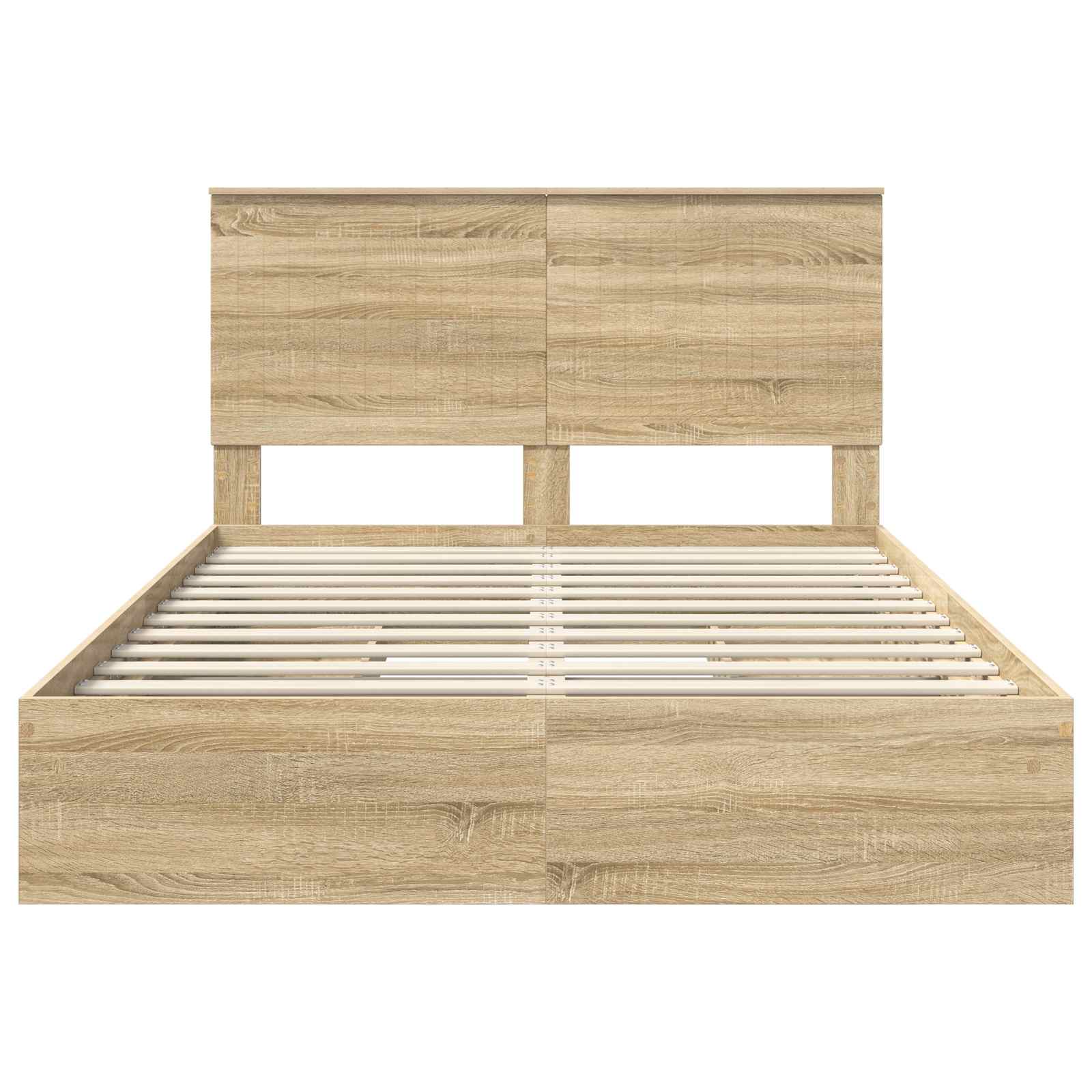 Letto con Contenitore con testiera Rovere Sonoma 135 x 190 cm | homemem39