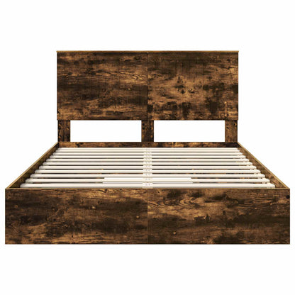Letto con Contenitore con testiera Rovere fumé 135 x 190 cm | homemem39