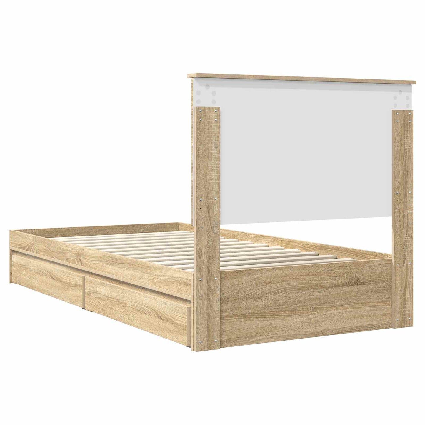 Letto con Contenitore con testiera Rovere Sonoma 100 x 200 cm | homemem39