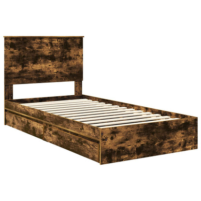 Letto con Contenitore con testiera Rovere fumé 100 x 200 cm | homemem39