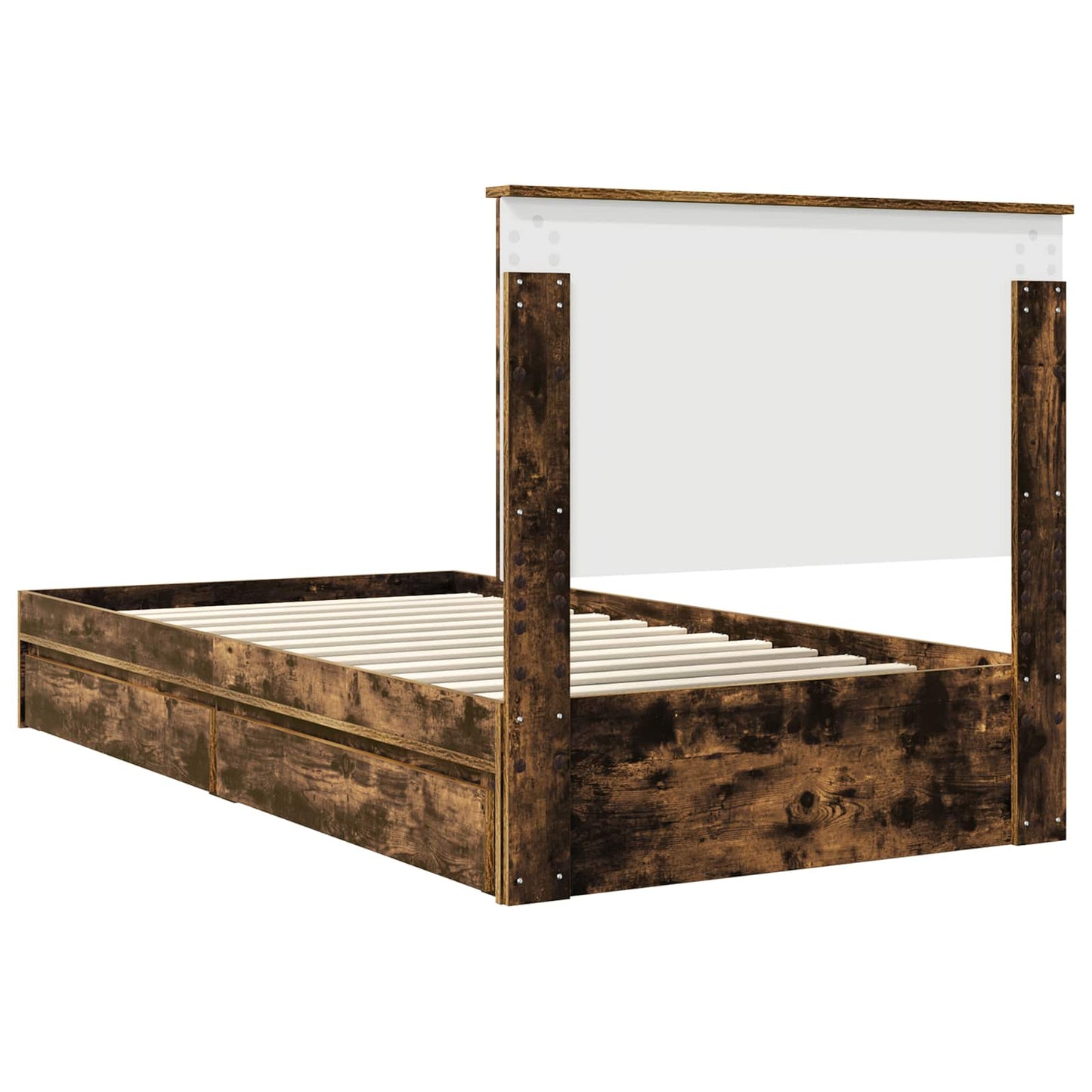 Letto con Contenitore con testiera Rovere fumé 100 x 200 cm | homemem39