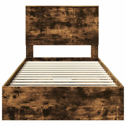 Letto con Contenitore con testiera Rovere fumé 100 x 200 cm | homemem39