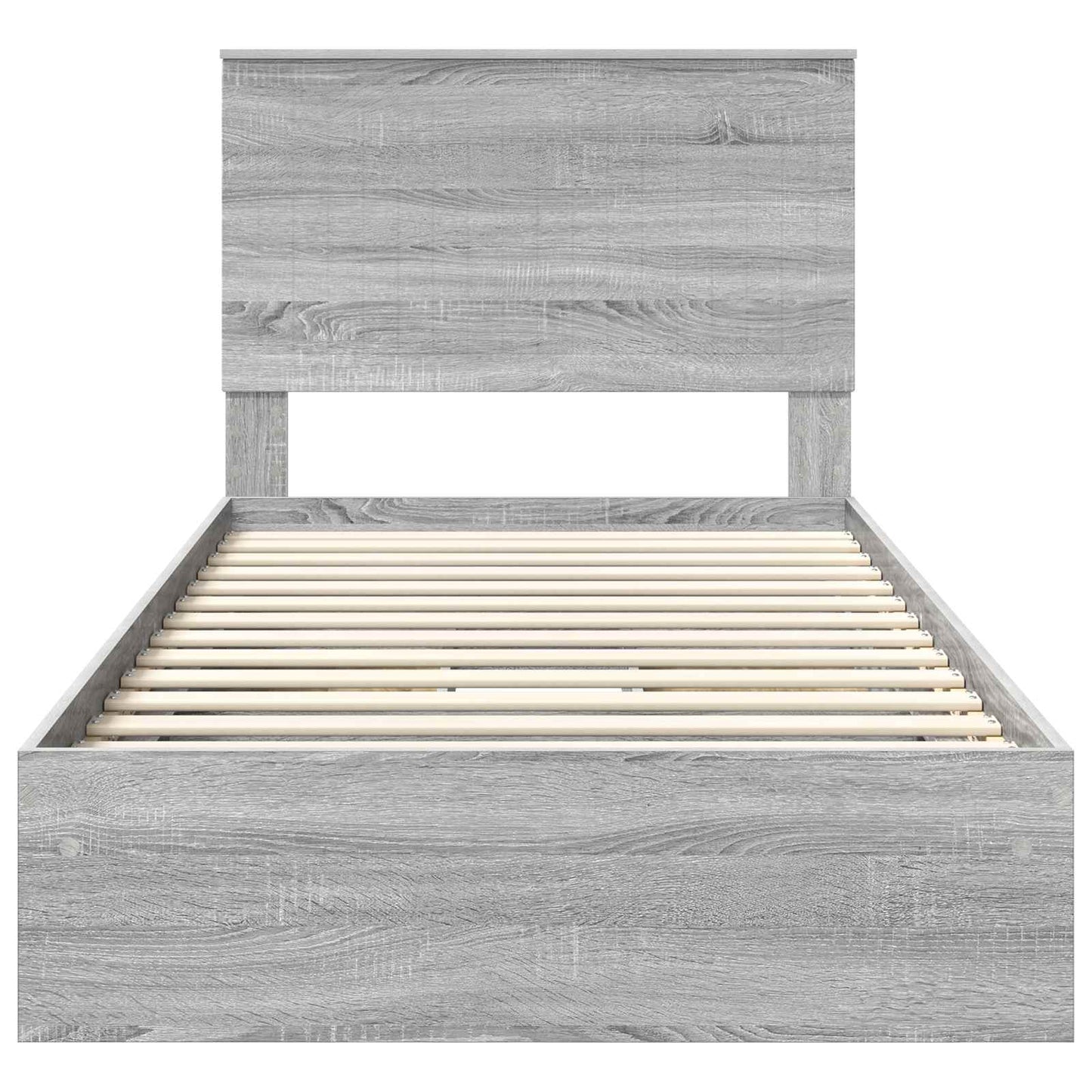 Letto con Contenitore con testiera Grigio Sonoma 100 x 200 cm | homemem39