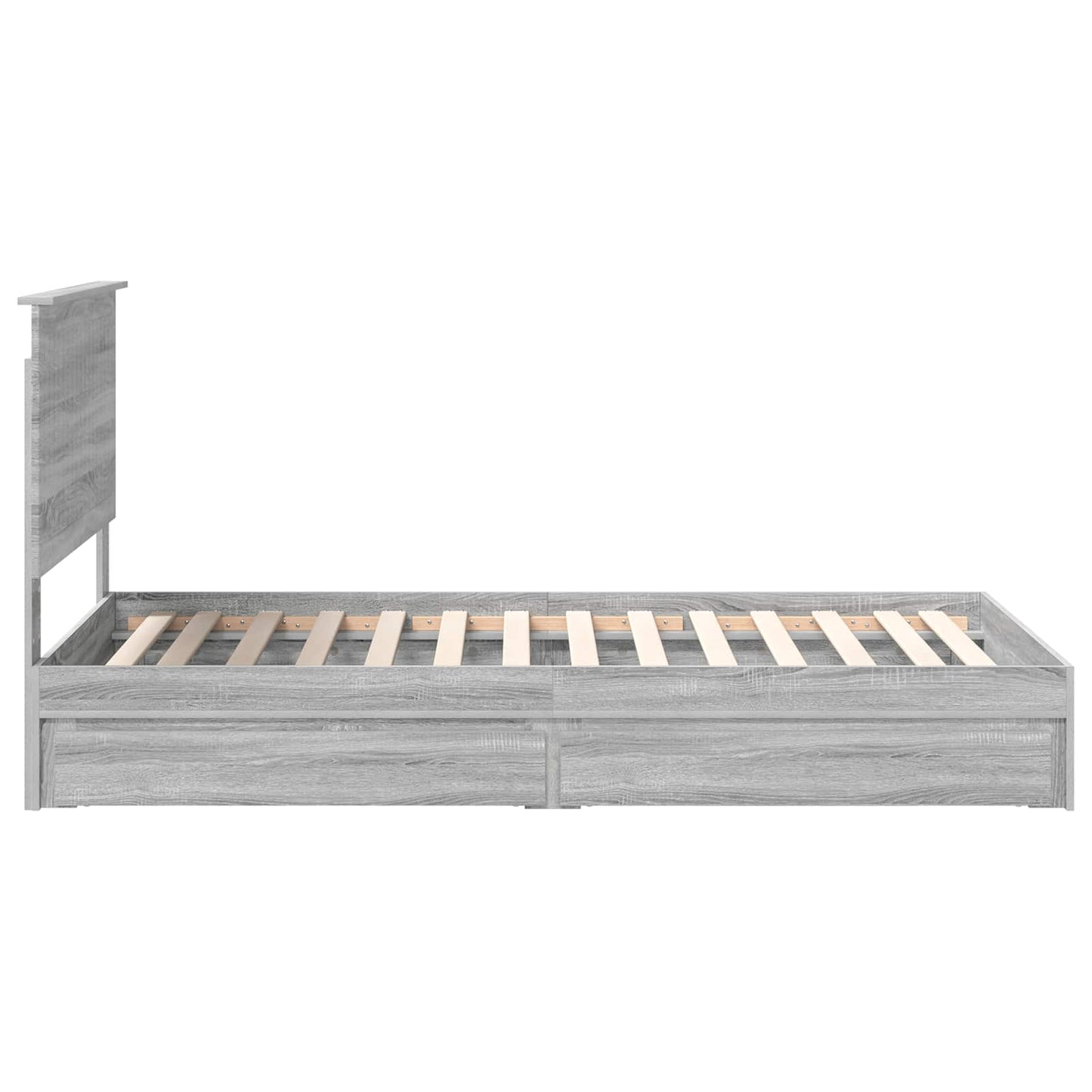 Letto con Contenitore con testiera Grigio Sonoma 100 x 200 cm | homemem39