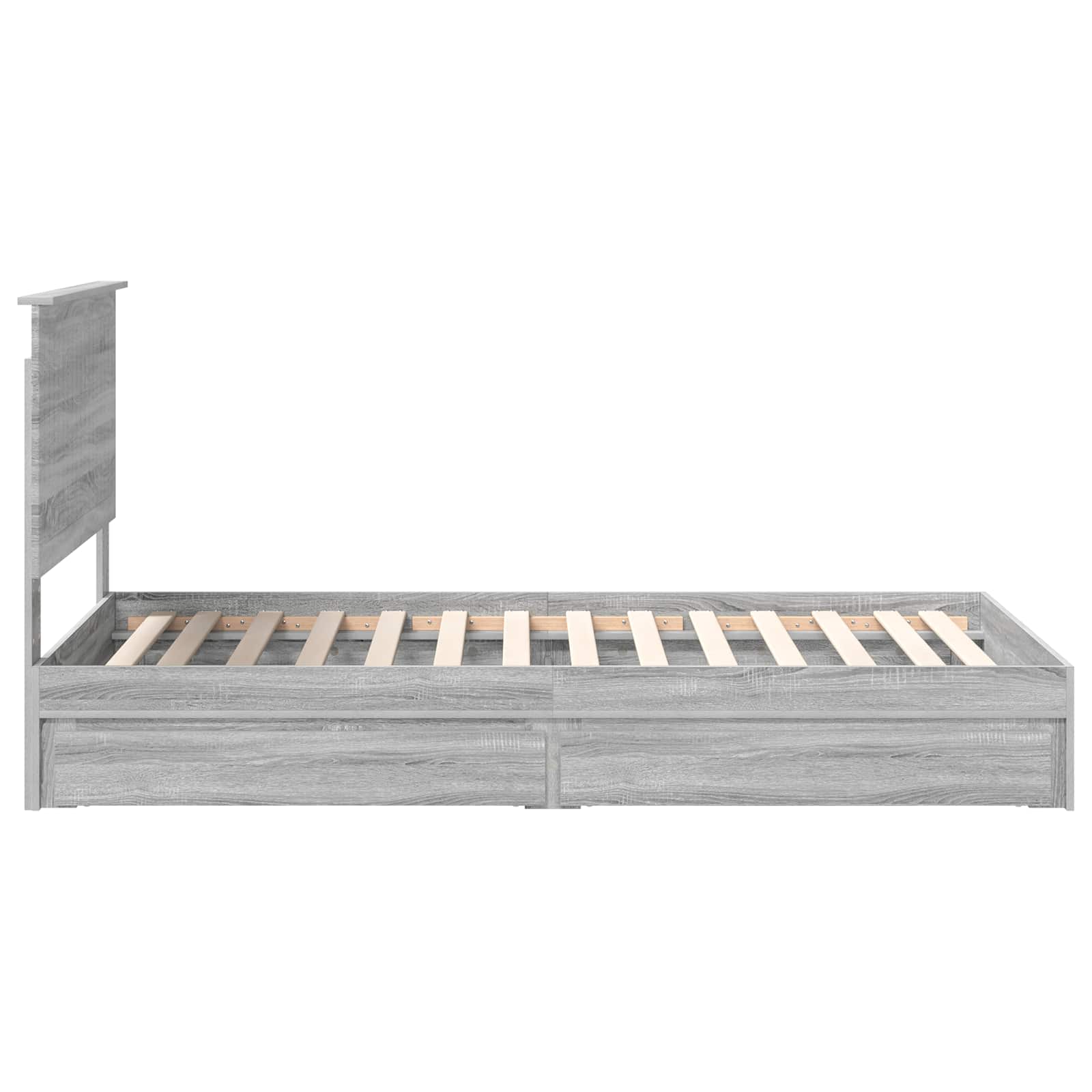 Letto con Contenitore con testiera Grigio Sonoma 100 x 200 cm | homemem39