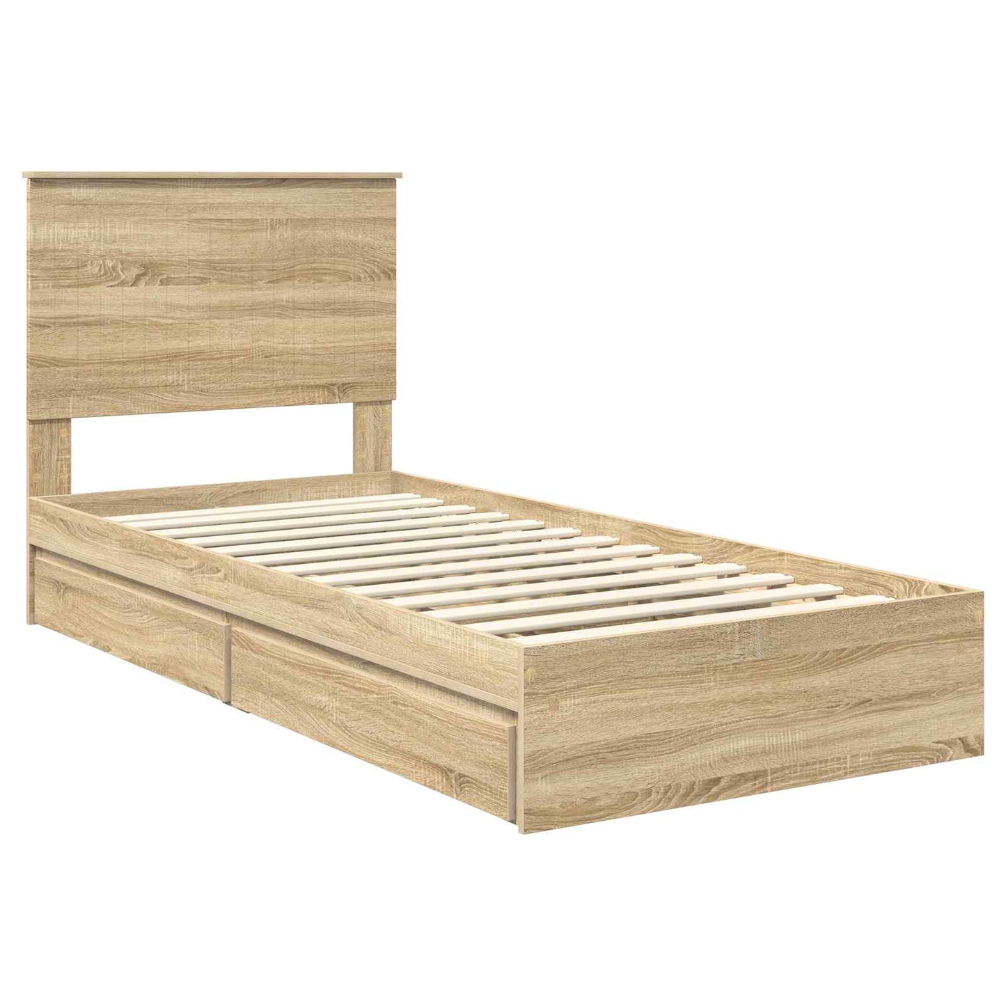 Letto con Contenitore con testiera Rovere Sonoma 90 x 200 cm | homemem39