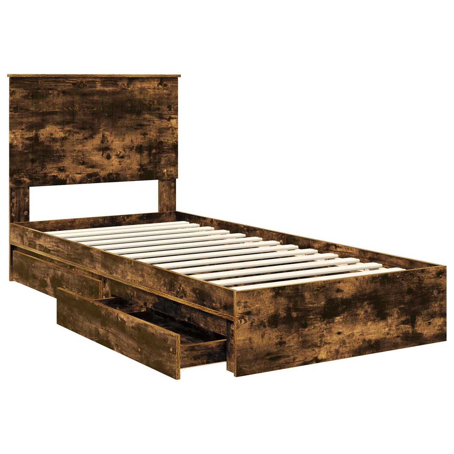 Letto con Contenitore Rovere fumé 90 x 200 cm Legno multistrato | homemem39