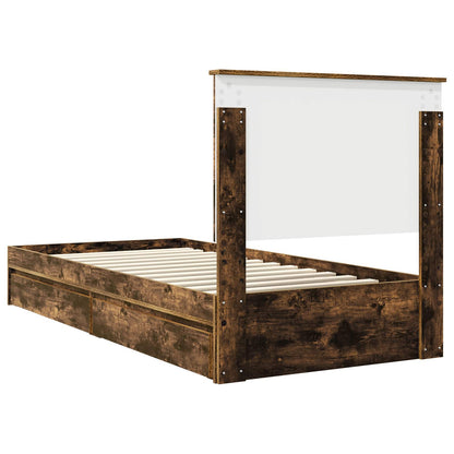 Letto con Contenitore Rovere fumé 90 x 200 cm Legno multistrato | homemem39