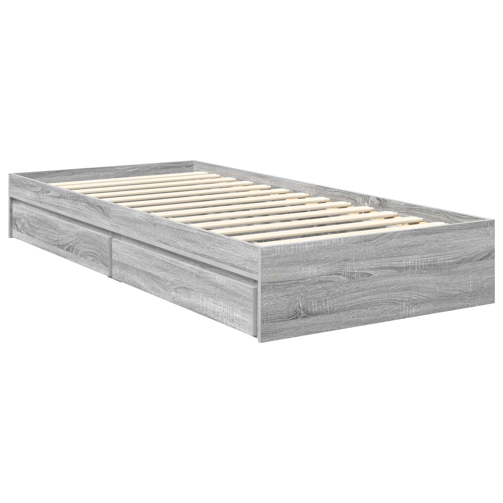 Letto con Contenitore con testiera Grigio Sonoma 90 x 200 cm | homemem39