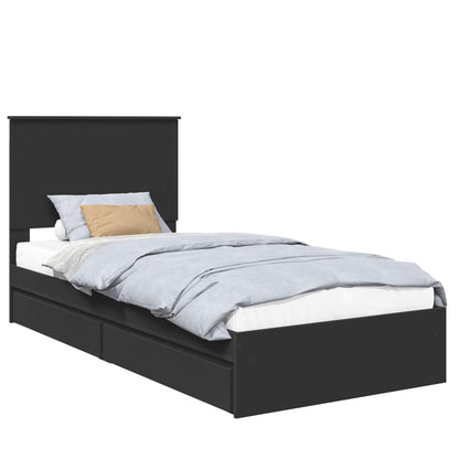 Letto con Contenitore Nero 90 x 190 cm Legno multistrato | homemem39