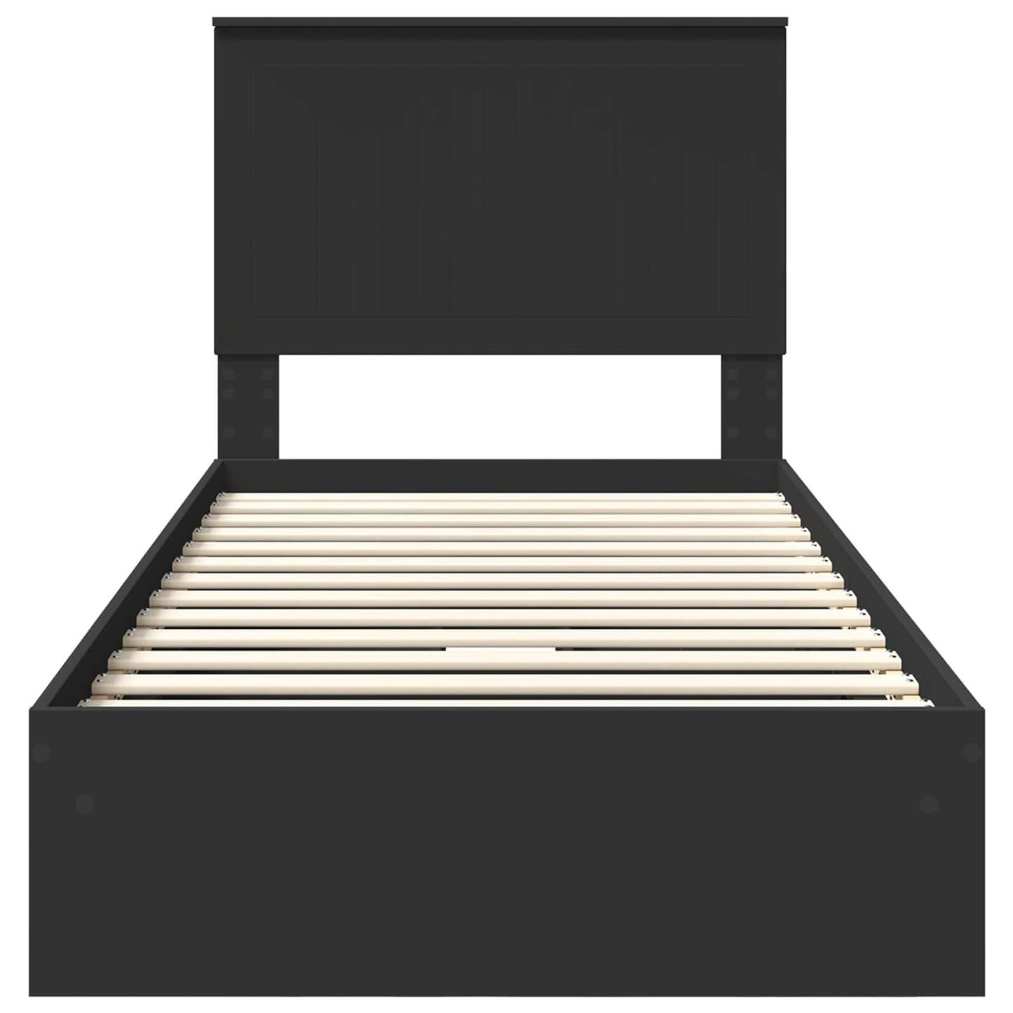 Letto con Contenitore Nero 90 x 190 cm Legno multistrato | homemem39