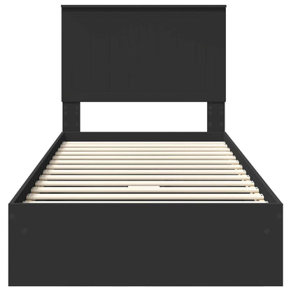 Letto con Contenitore Nero 90 x 190 cm Legno multistrato | homemem39
