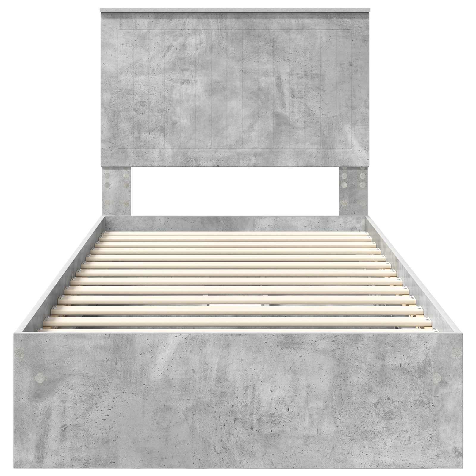 Letto con Contenitore con testiera Grigio cemento 90 x 190 cm | homemem39