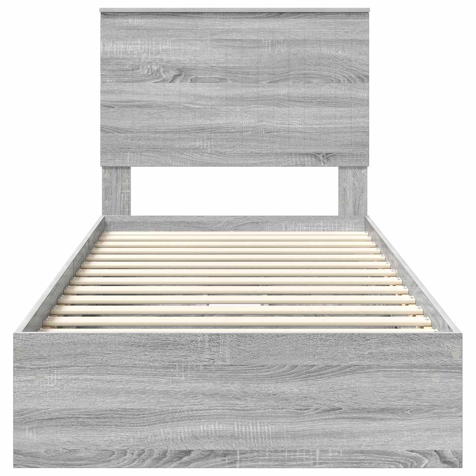 Letto con Contenitore con testiera Grigio Sonoma 90 x 190 cm | homemem39