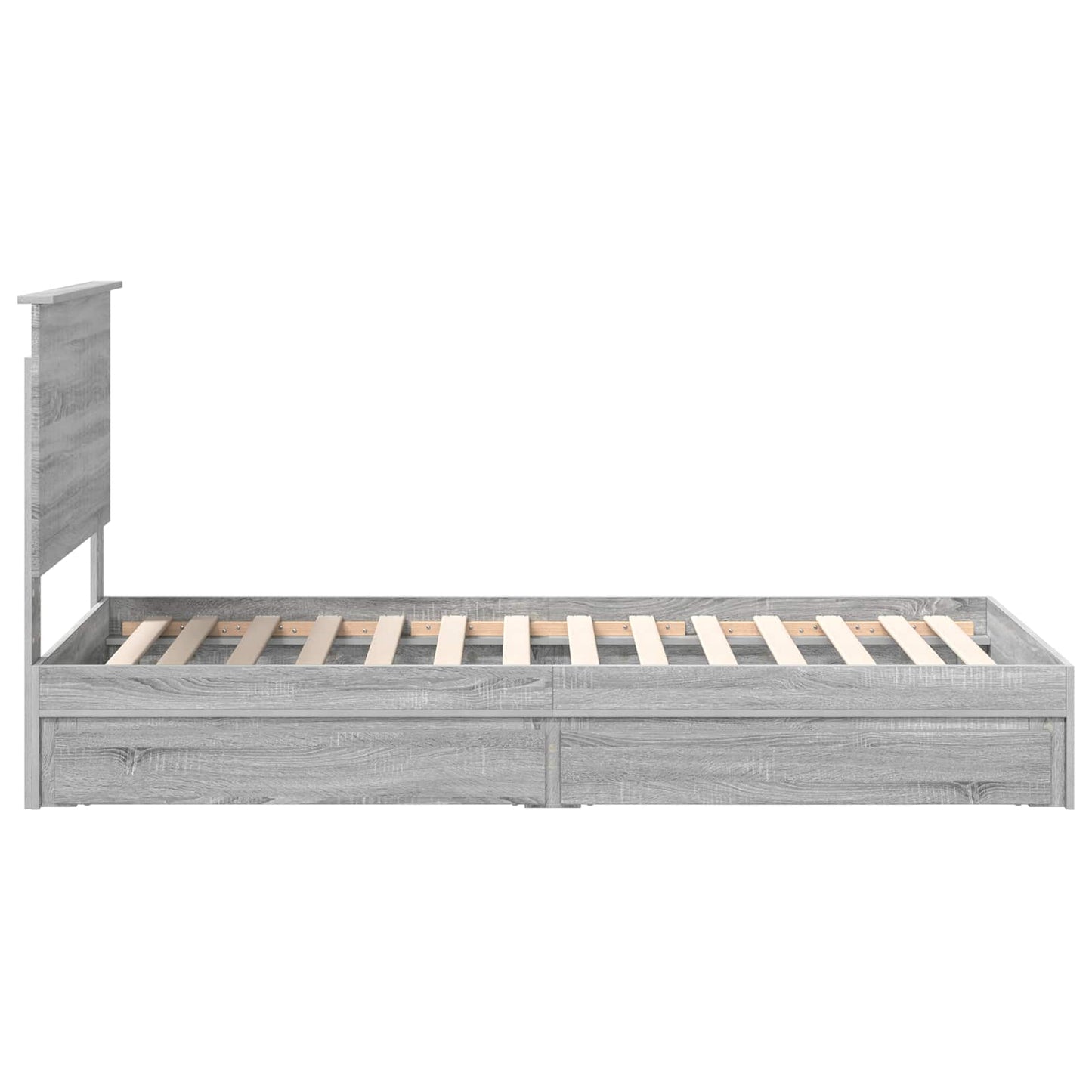 Letto con Contenitore con testiera Grigio Sonoma 90 x 190 cm | homemem39