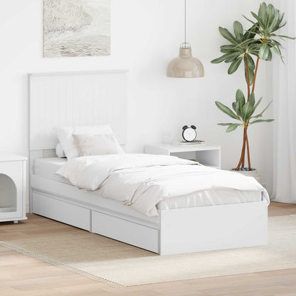 Letto con Contenitore Bianco 75 x 190 cm Legno multistrato | homemem39