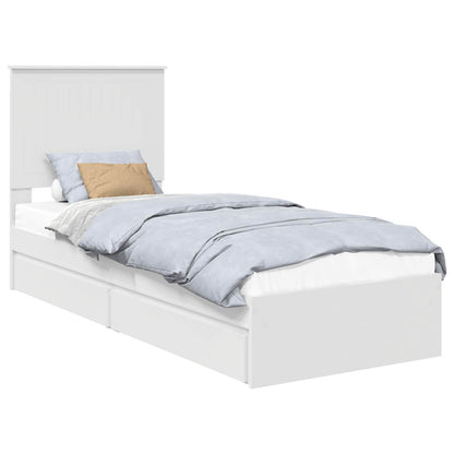 Letto con Contenitore Bianco 75 x 190 cm Legno multistrato | homemem39