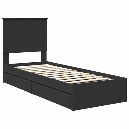 Letto con Contenitore Nero 75 x 190 cm Legno multistrato | homemem39