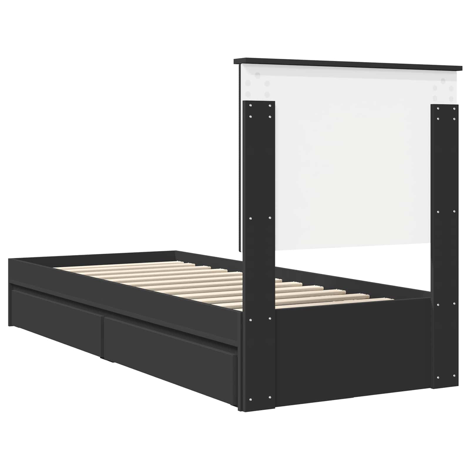 Letto con Contenitore Nero 75 x 190 cm Legno multistrato | homemem39