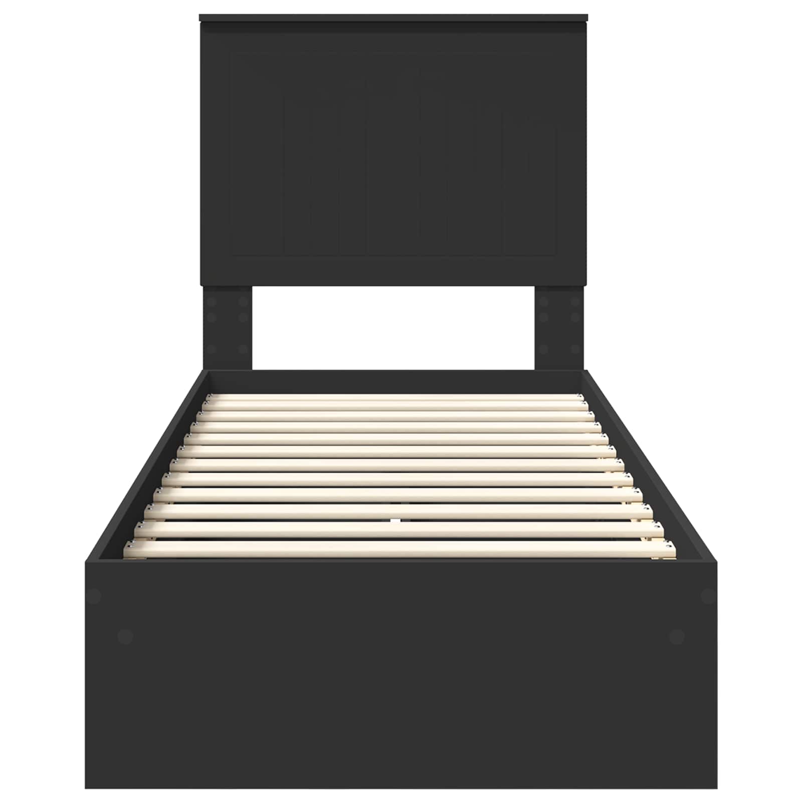 Letto con Contenitore Nero 75 x 190 cm Legno multistrato | homemem39