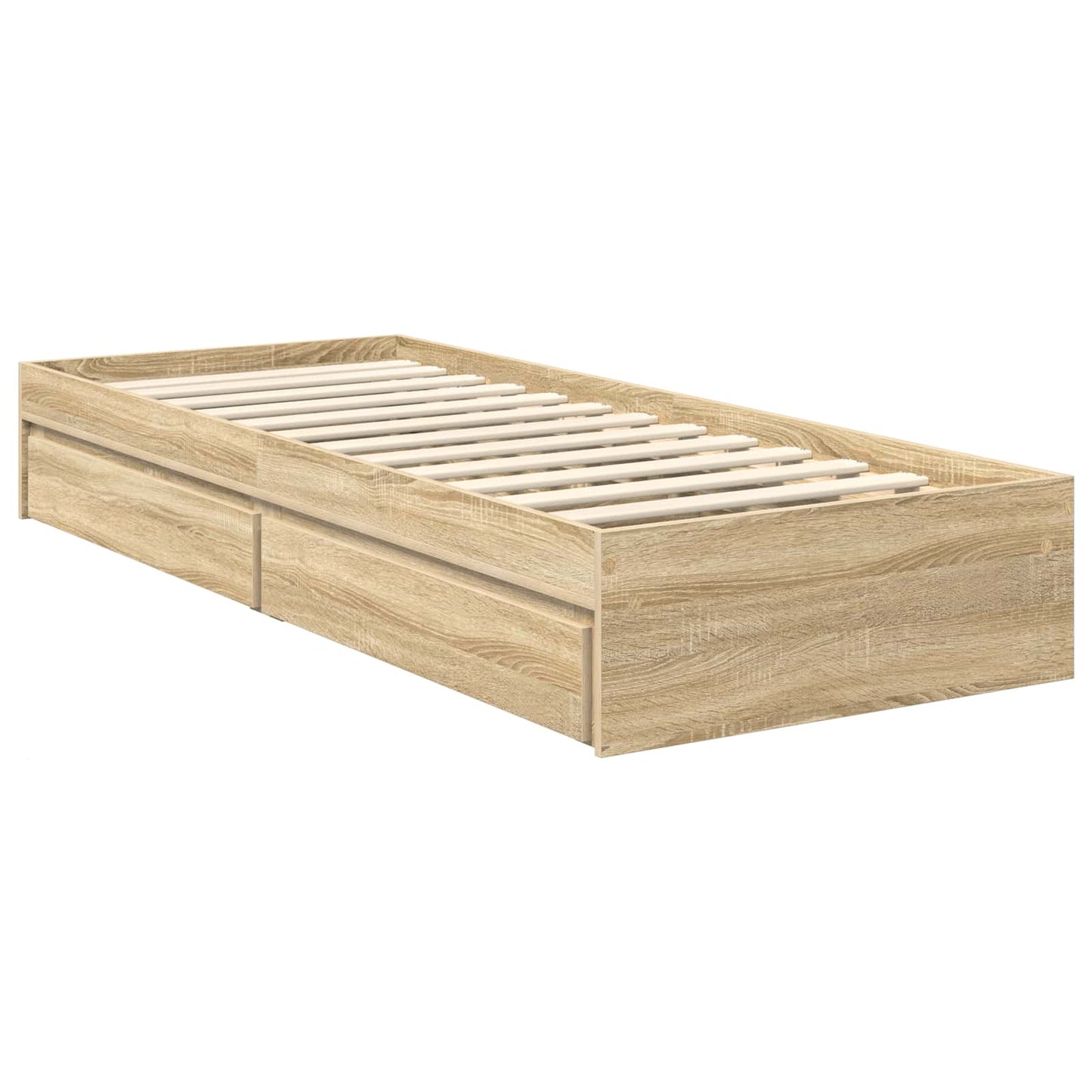 Letto con Contenitore con testiera Rovere Sonoma 75 x 190 cm | homemem39