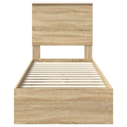 Letto con Contenitore con testiera Rovere Sonoma 75 x 190 cm | homemem39