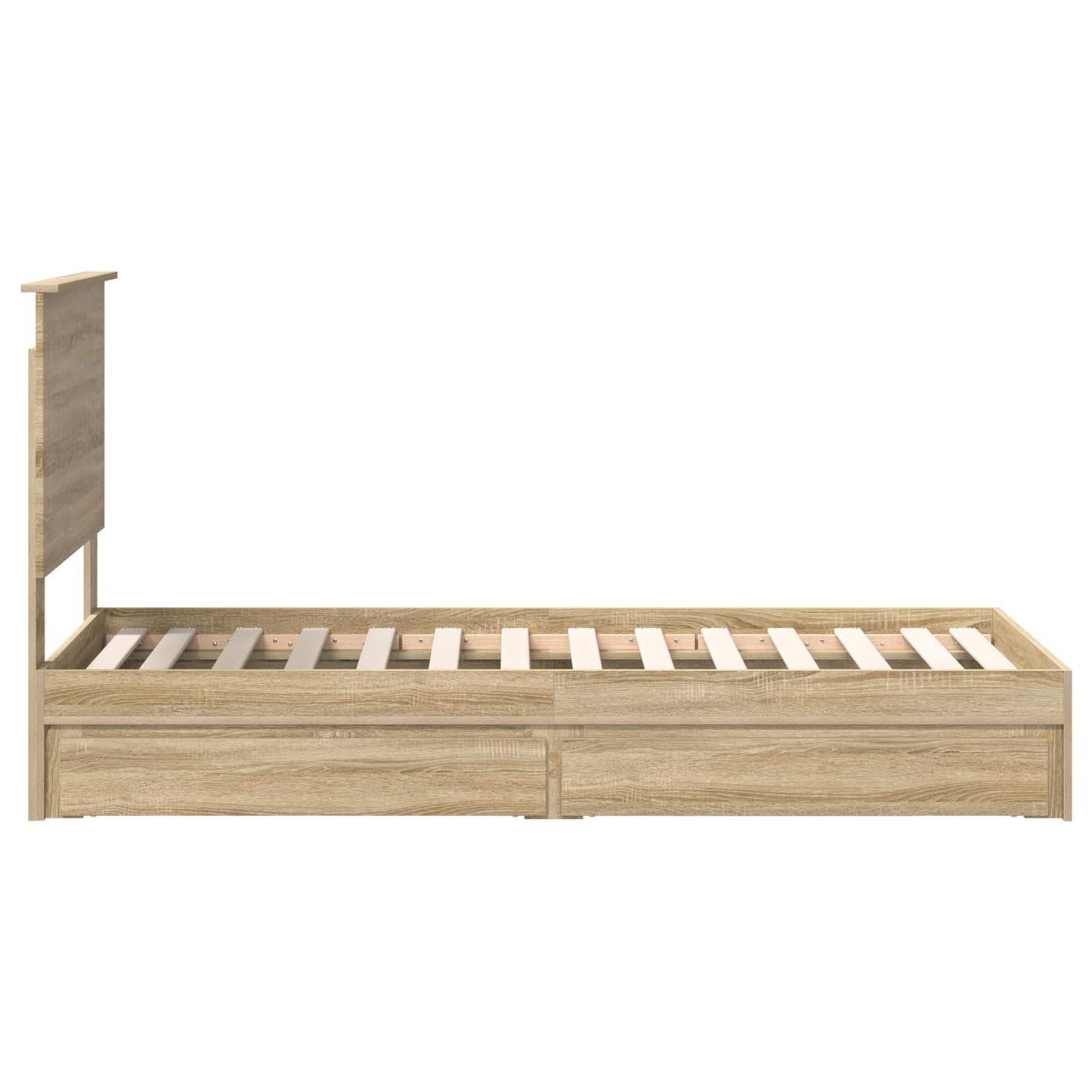 Letto con Contenitore con testiera Rovere Sonoma 75 x 190 cm | homemem39
