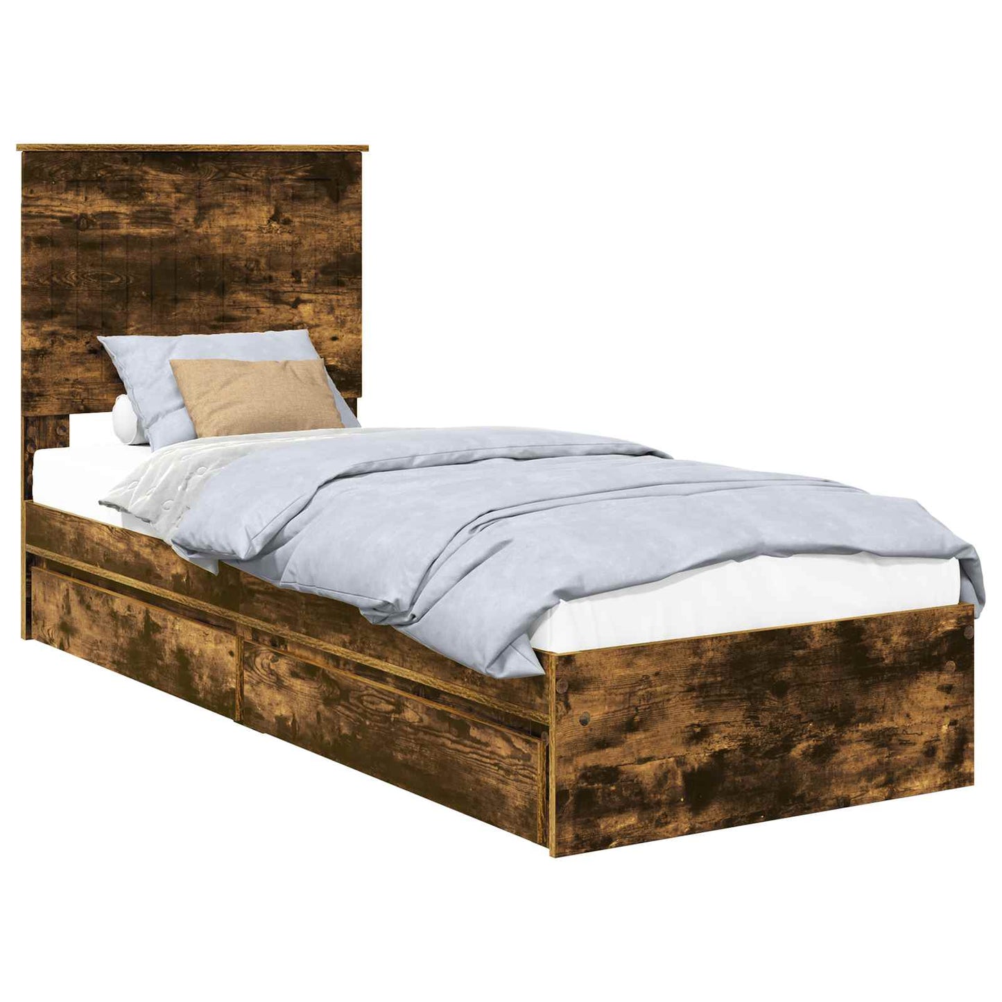 Letto con Contenitore Rovere fumé 75 x 190 cm Legno multistrato | homemem39