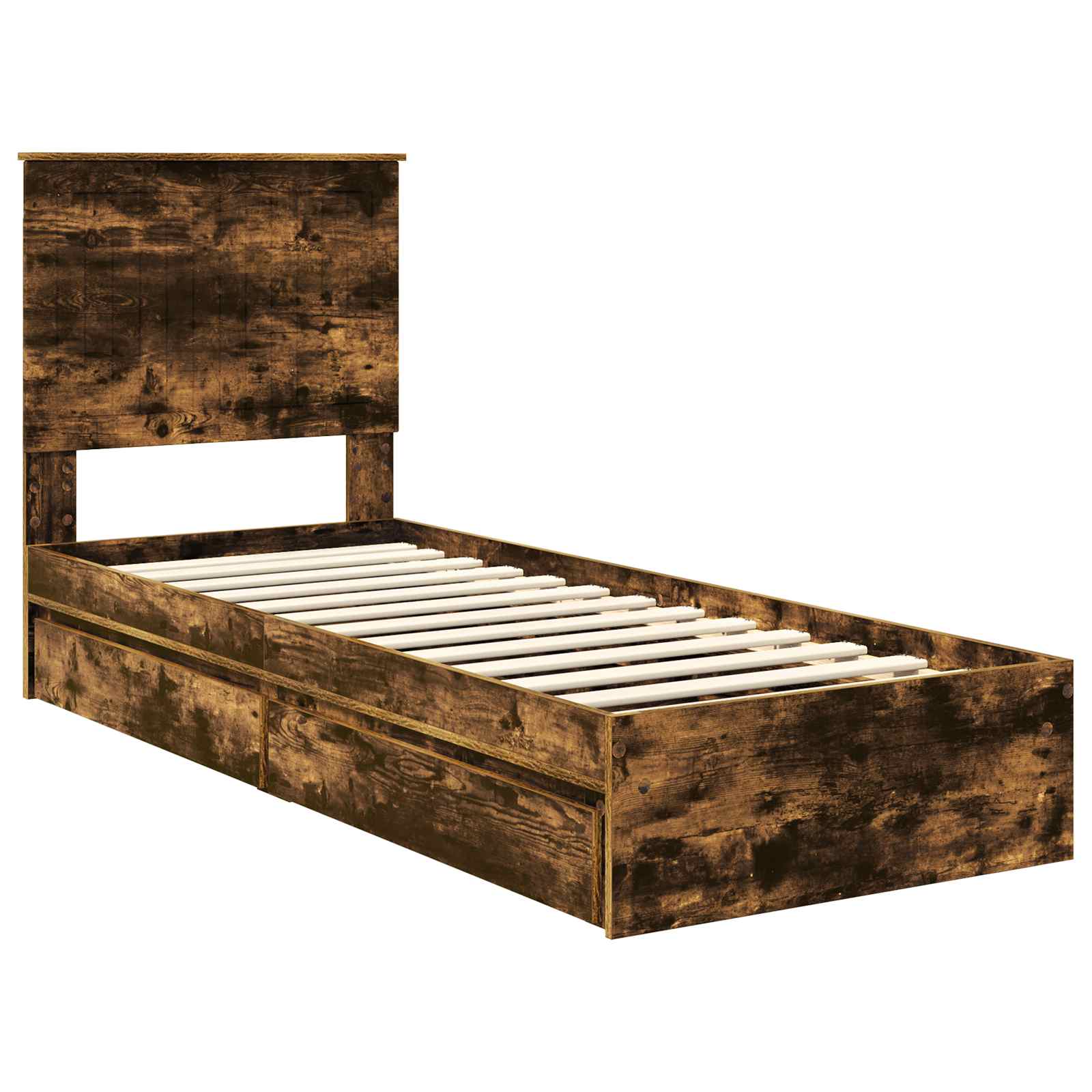 Letto con Contenitore Rovere fumé 75 x 190 cm Legno multistrato | homemem39