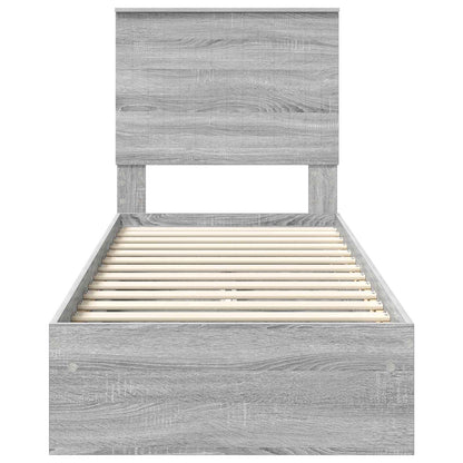 Letto con Contenitore con testiera Grigio Sonoma 75 x 190 cm | homemem39