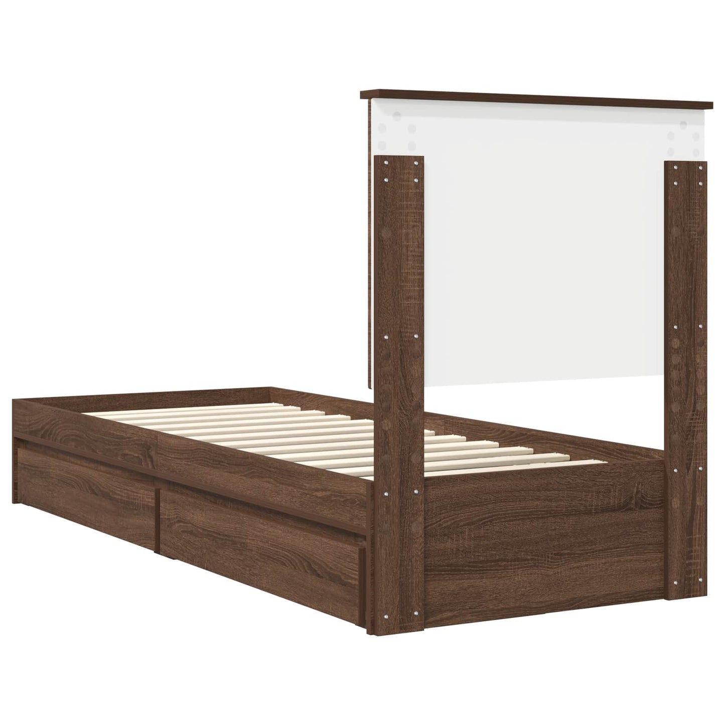 Letto con Contenitore con testiera Rovere Marrone 75 x 190 cm | homemem39