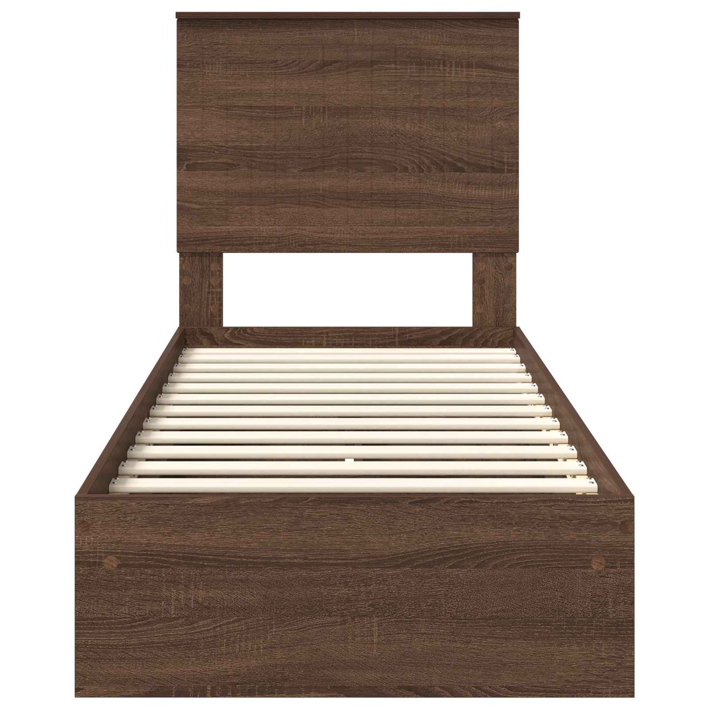 Letto con Contenitore con testiera Rovere Marrone 75 x 190 cm | homemem39