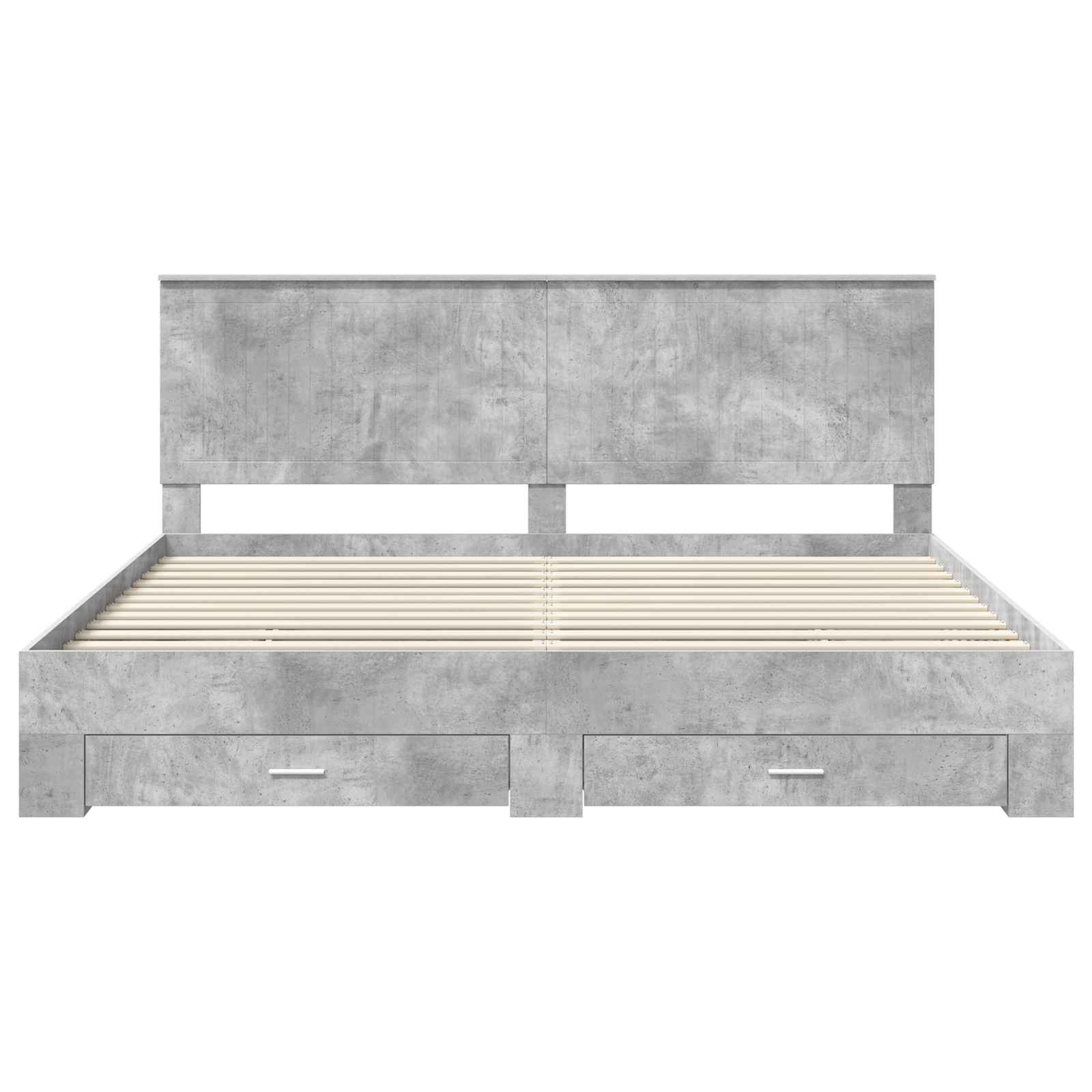 Struttura del letto con testiera Grigio cemento 200 x 200 cm | homemem39