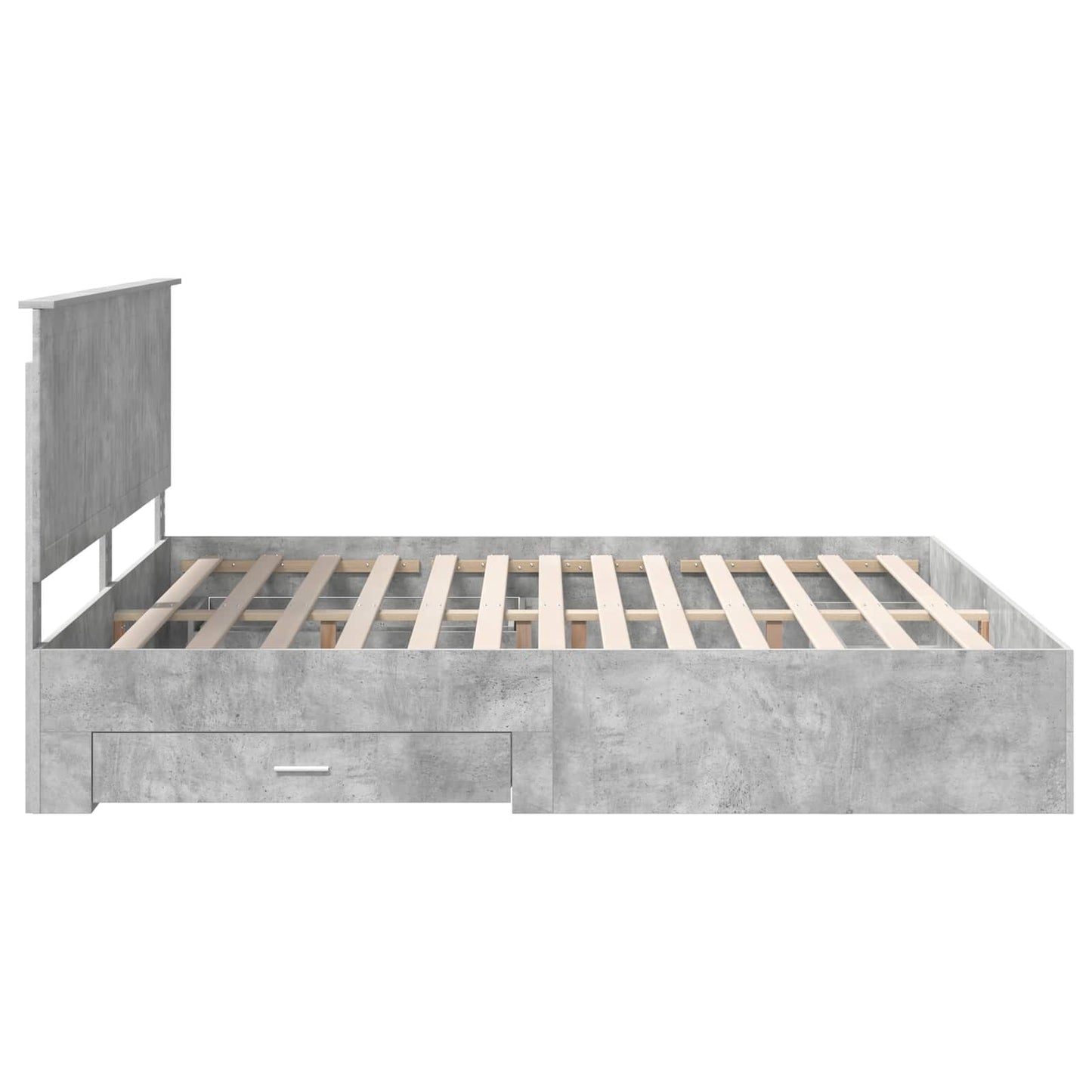 Struttura del letto con testiera Grigio cemento 200 x 200 cm | homemem39