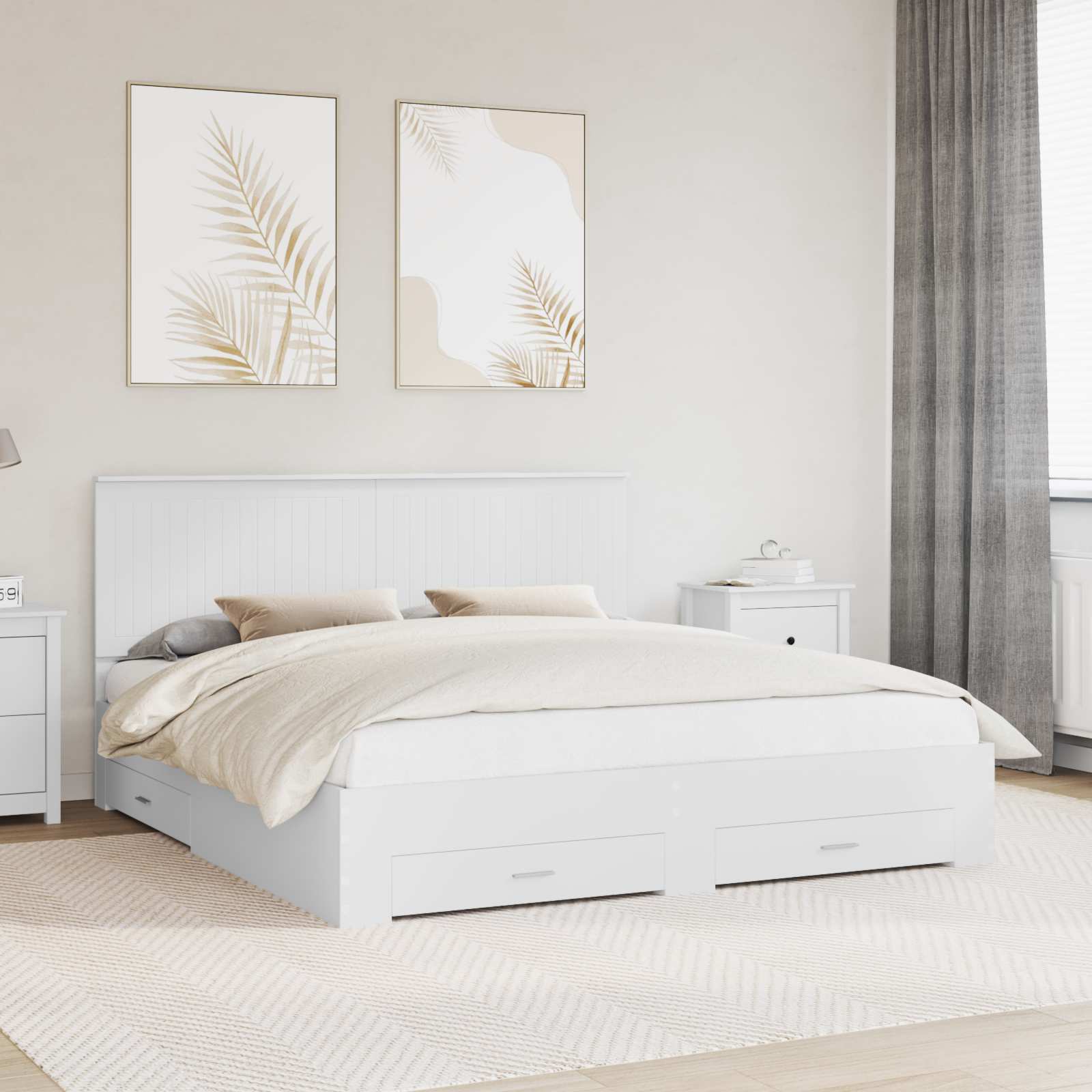Struttura del letto Bianco 180 x 200 cm Legno multistrato | homemem39