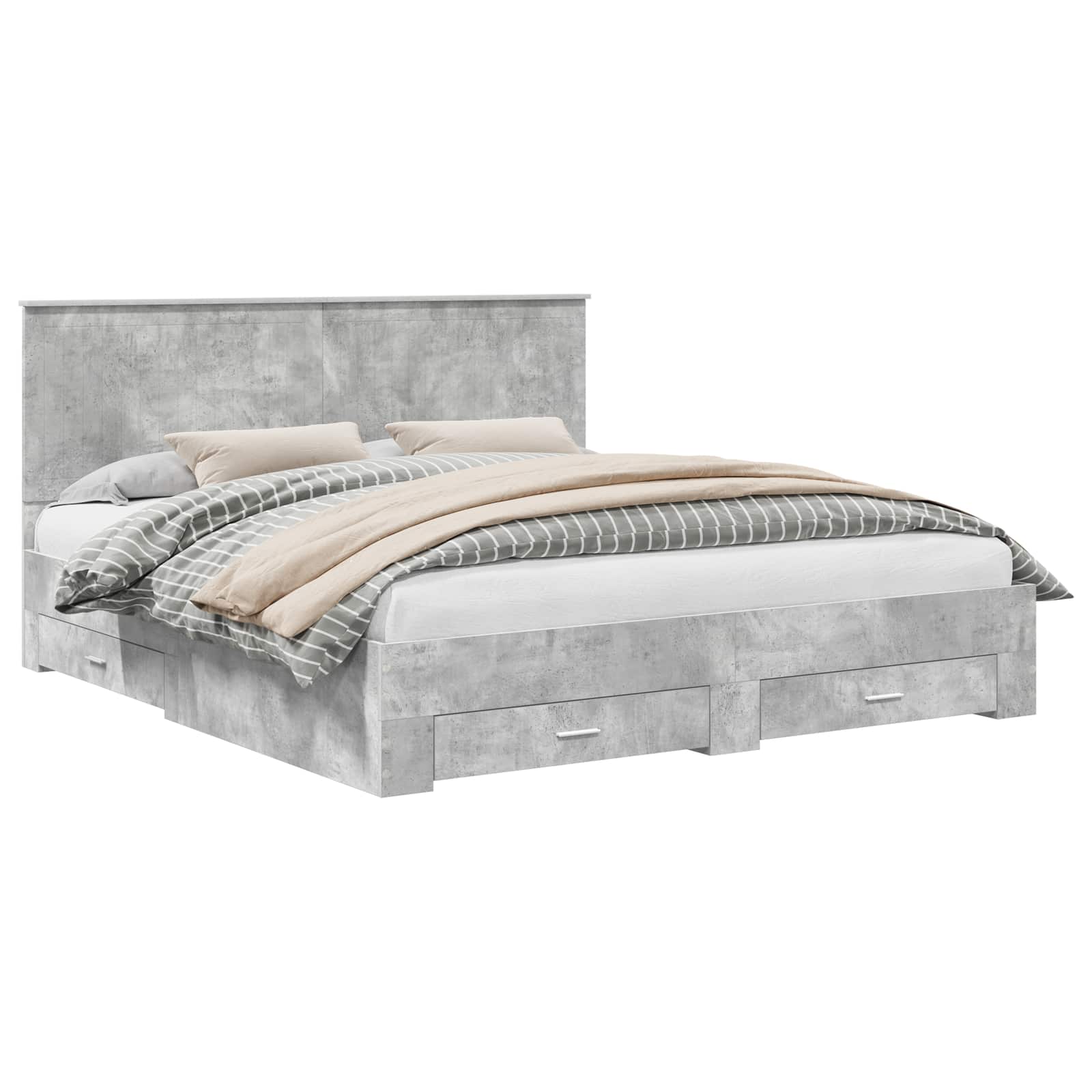 Struttura del letto con testiera Grigio cemento 180 x 200 cm | homemem39